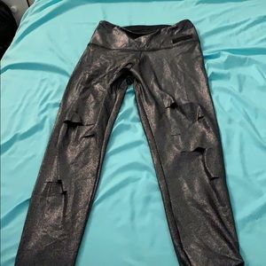 VS PINK BLACK SPARKLY LEGGINGS